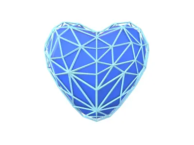 Stylish Heart V4 015 Low-poly 3D model