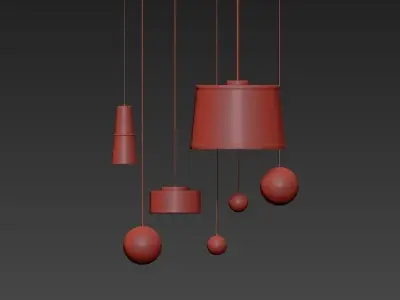 Cloth modern pendant lights 3D model