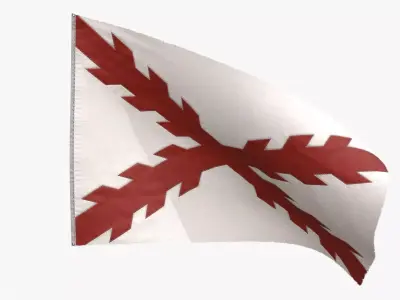 Cross of Burgundy Flag Low-poly 3D model