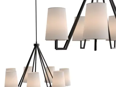 Carson Forged-Iron 7-Arm Chandelier 3D model