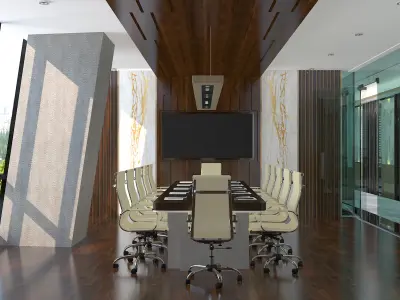 Luxury Modern Office Floor Interior  Full  3D model