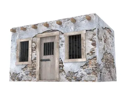 Western Jail Low-poly 3D model