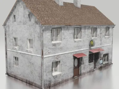 3D Old village store east europe Game Ready Low-poly 3D model