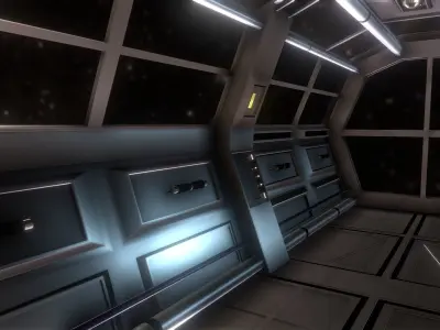 Spaceship - Corridor Low-poly 3D model purchase