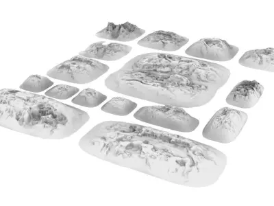 Hard Compressed Hills 3D print model