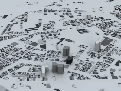 Taoyuan City Streets and Buildings 3D model