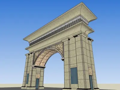 Neoclassical gate 3d model 3D model