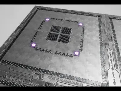 Sci fi floor Low-poly 3D model