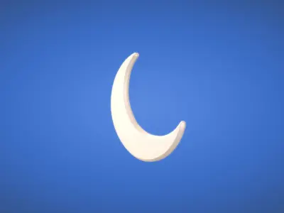 Moon - Weather Icon Low-poly 3D model