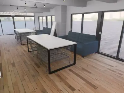 Coin-operated laundromat 3D model