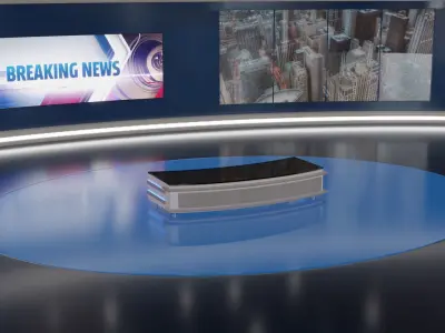 Virtual TV News Studio 3D model