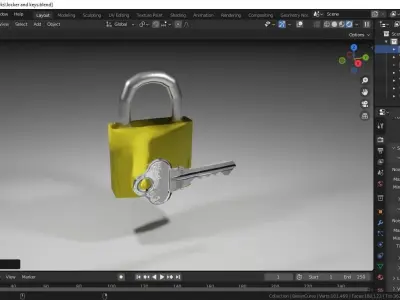 Lock and Key 3D model