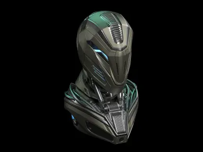 Robot Alien Mech Head 3D model