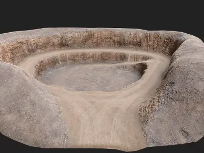 Open Pit Mine Opening 3  Low-poly 3D model