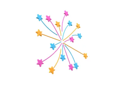 Fireworks Star Style Icon V1 003 Low-poly 3D model