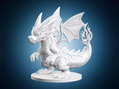 Stylized Dragon 3D Model 3D print model