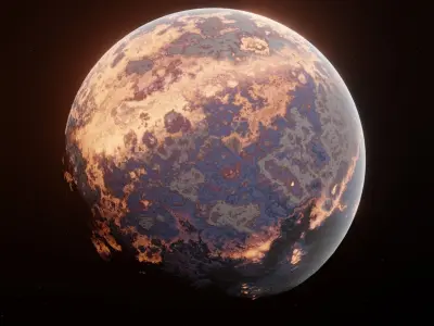Planet Space Ready to game  Low-poly 3D model