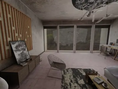 modern VR room Low poly 57 models 3D model