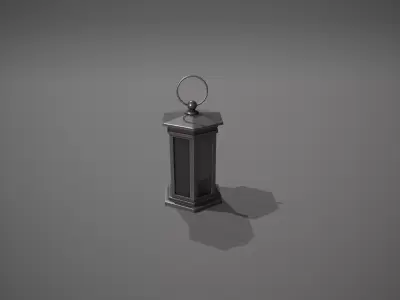 Dark Metal Antique Lantern Low-poly 3D model