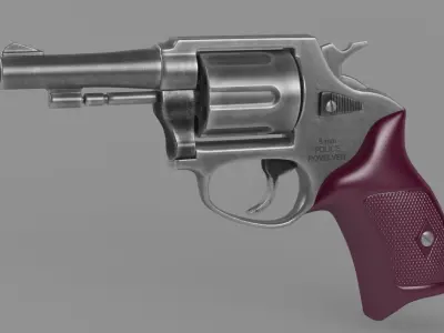 Revolver Police 8mm 3D model
