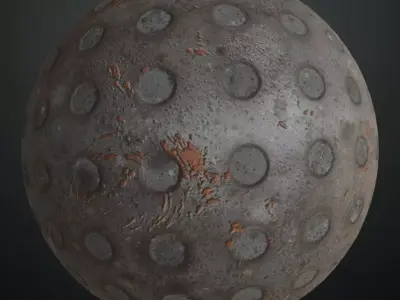 Rusty Worn Metal Studs PBR Seamless Texture