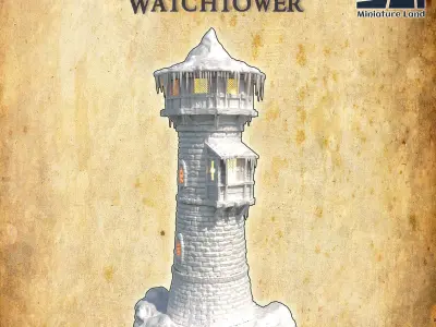 Frozen Watchtower Tabletop Terrain 28 MM 3D print model