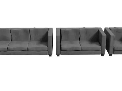 Couch Set 01 Low-poly 3D model
