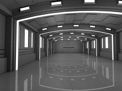 Warehouse Low-poly 3D model 11
