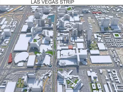 Las Vegas Strip Nevada USA Low-poly 3D model