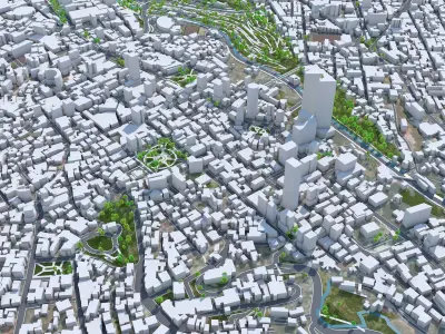 La Paz Bolivia 35km Low-poly 3D model