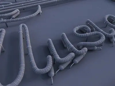 Live Music Neon Sign Low-poly 3D model