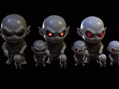 ChibiManiac5Pack1 Low-poly 3D model