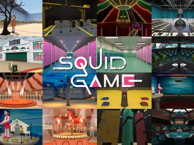 Squid Game scene collection 3D Model Pack