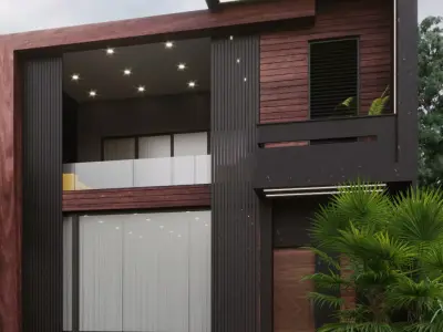 Modern House Elevation 3D model