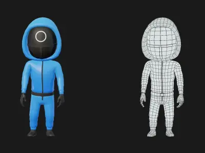 CHARACTER - CHIBI SQUID TROOPER Low-poly 3D model