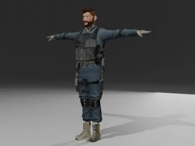swat man 3D model