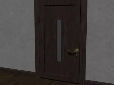 Bedroom door Wood Low-poly 3D model
