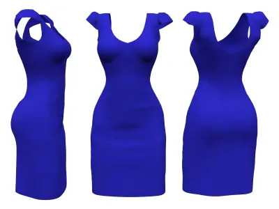 V-Neck Ponti Pencil Career Dress Low-poly 3D model