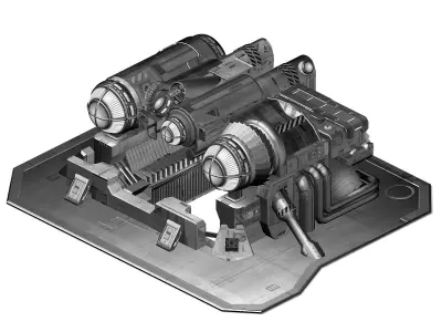 Machinery - Spacecraft - Functional Objects 07 3D model