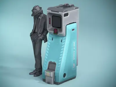 Sci-fi Console X3 PBR Low-poly 3D model