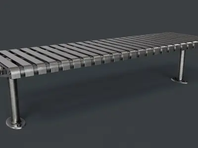 Metal Modern Bench 28 PBR Game Ready Low-poly 3D model