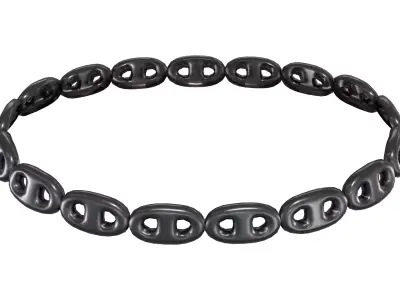 Black Choker Chains Necklace Low-poly 3D model