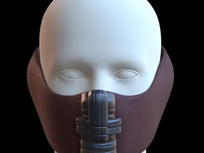 Gas mask helmet 3d model scifi Low-poly  Low-poly 3D model 150