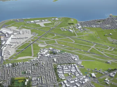 Copenhagen - Kastrup Airport - CPH Low-poly 3D model