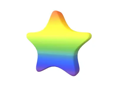 Star Emoji v2 007 Low-poly 3D model