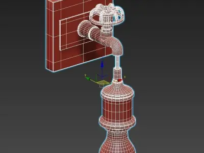 soldcliff wall light with brass and glass bulb 3D model