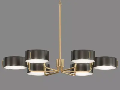 Robert Abbey Simon 37W Antique Brass 6 Light Chandelier 3D model