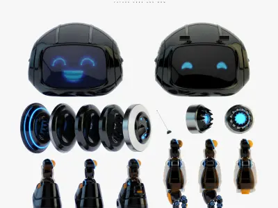 Lovely black robot - companion IV 3D model