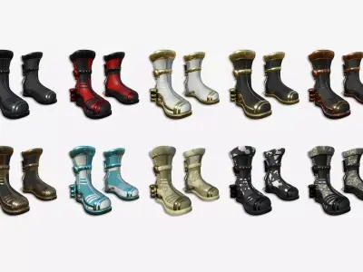 10 SciFi Boots A Collection - Character Design Fashion 3D Model Pack
