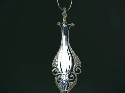 Set of two elven lamps hanging and portable 3D model